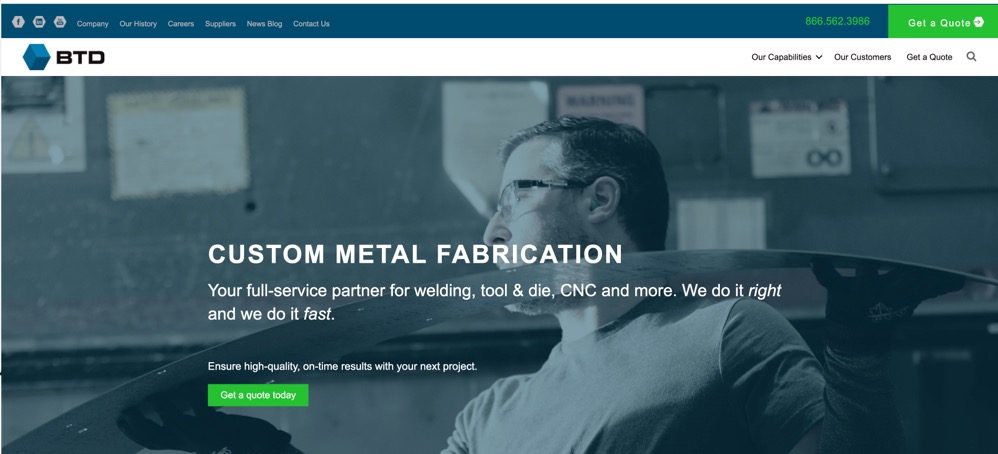 BTD Manufacturing website