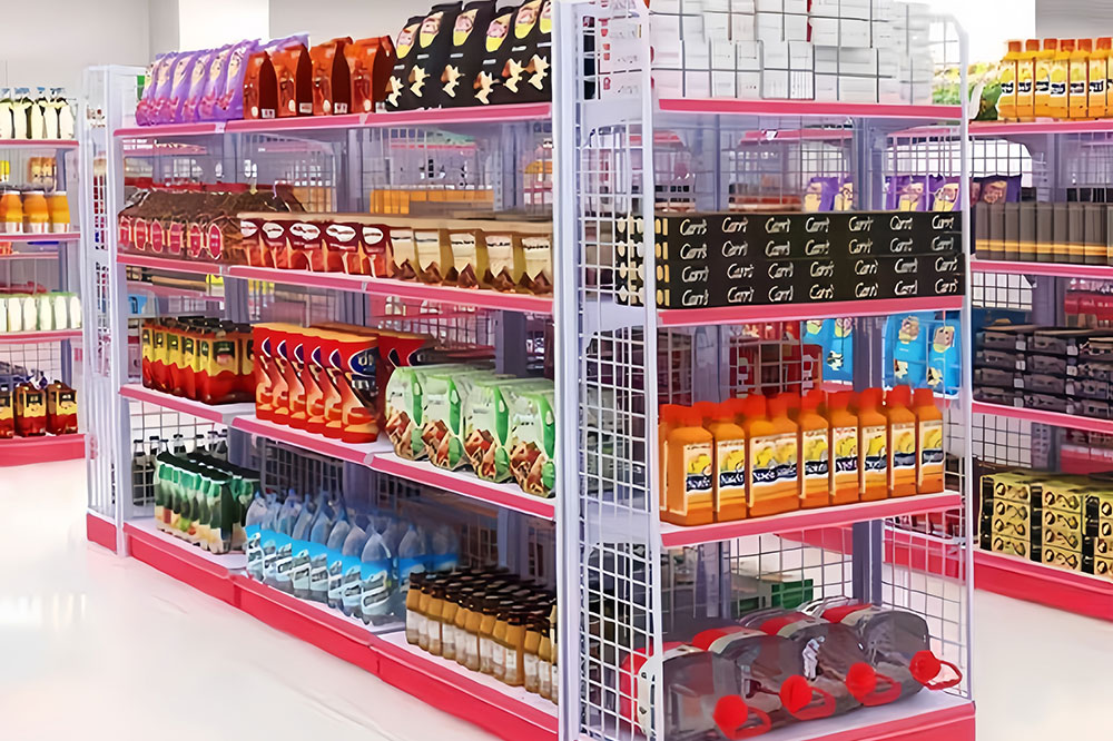Adjustable Mesh Back Shelving